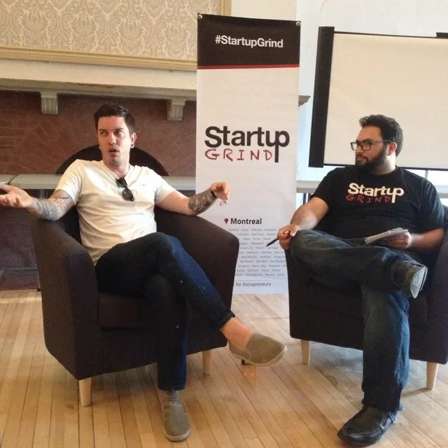Julien Smith being interviewed by Rami Sayar at Startup Grind
