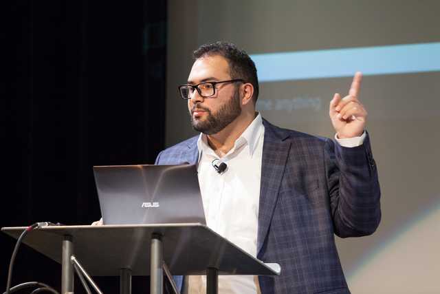Rami Sayar presenting at JavaScript Open Days in 2015